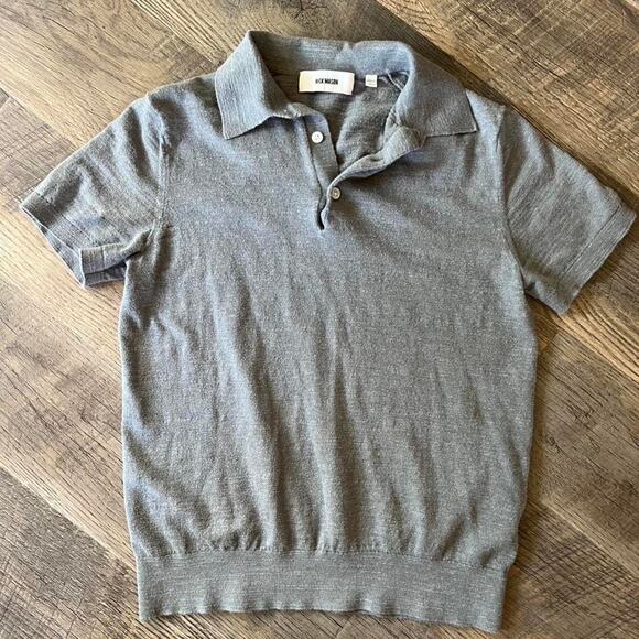 Buck Mason Men’s Knit Polo • Size Small • 100% Cotton • Heather Grey - Picture 1 of 4